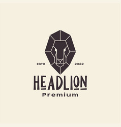 Polygon Head Lion Minimal Logo Design Graphic