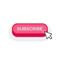 Subscribe Red 3d Button In Flat Style Isolated