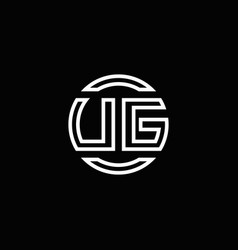 Ug logo monogram with gold colors and shield Vector Image