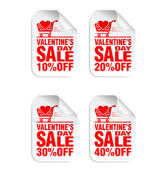 Valentines Day Sale White Stickers 10 20 30 40