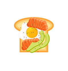 Avocado Toast With Fried Egg And Salmon