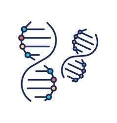 Dna Molecule Icon Over White Background Flat Style