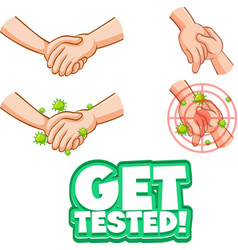 Get Tested Font In Cartoon Style With Hands