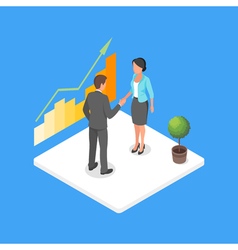 Isometric 3d Of Two Business People Making Dea