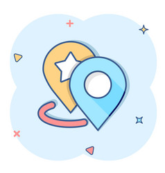 Map Pin Icon In Comic Style Gps Navigation