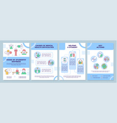 Signs Of Students Distress Blue Brochure Template