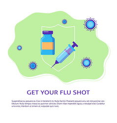 Flu Shot Banner With Place For Text