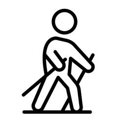 Nordic Walking Icon Outline Style