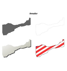 Amador County California Outline Map Set