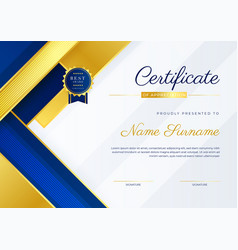 Certificate Blue Template With Modern Luxury