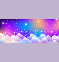 Fantasy Pink Unicorn Background With Clouds