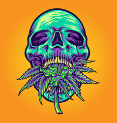 Green Head Skull With Kush