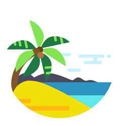 Round Tropical Beach Icon Color Summer Coast