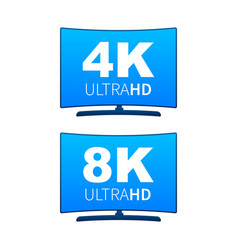 4k And 8k Ultra Hd Label High Technology Led