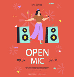 Flat Design Open Mic Poster Design