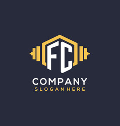 Initial Fc Logo Design For Fitness Center