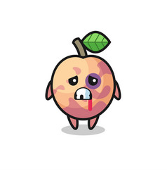 Injured Pluot Fruit Character With A Bruised Face