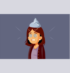 Shocked Woman Believing Conspiracy Theory Cartoon