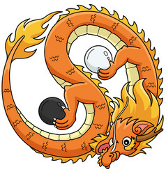 Year Of The Dragon Yin Yang Cartoon Clipart