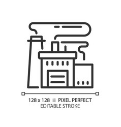 2d Editable Thin Line Factory Icon