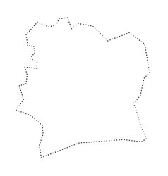 Ivory Coast Dotted Outline Map