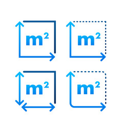 M2 Area Unit Icon Square Meter Stock