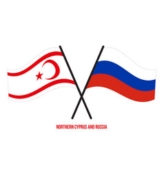 Northern Cyprus And Russia Flags Crossed