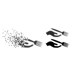 Decomposed Pixelated Dining Etiquette Icon