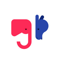 Elephant And Donkey Icon Democrat And Republican