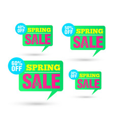 Spring Sale Tag Speech Green Bubble 30 40 50 60