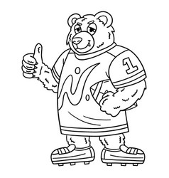 American Football Bear Mascot Isolated Coloring