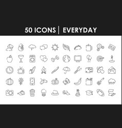 Light Bulb And Everyday Icon Set Line Style