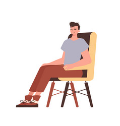 Man Is Sitting In A Chair Character In Trendy