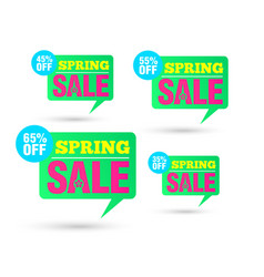 Spring Sale Tag Speech Green Bubble 35 45 55 65