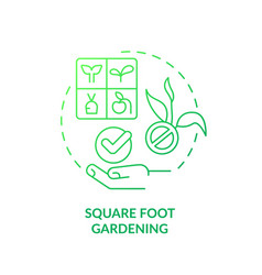 Square Foot Gardening Green Gradient Concept Icon