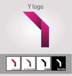 Y Letter Logo Purple Color