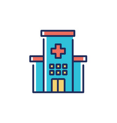 Hospital Building Icon Over White Background