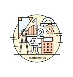 Modern color thin line concept mathematics Vector Image