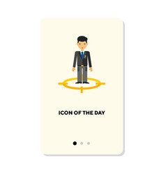 Businessman In Focus Or On Target Symbol Flat Icon