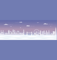 London Skyline Silhouette In Paper Cut Style