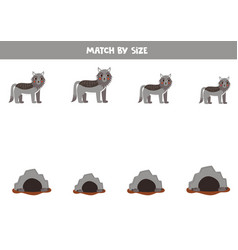 Matching Game For Preschool Kids Match Wolf And