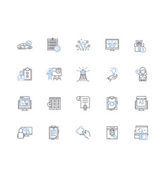 Strategic Agency Line Icons Collection Planning