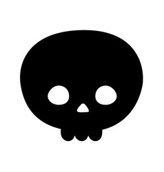 Hand Drawn Flat Kawaii Skull Silhouette