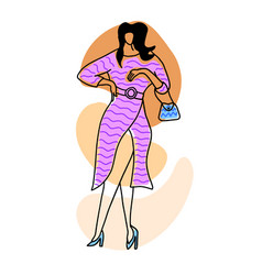 Modern Fashion Lady Hand Drawn Outline Doodle