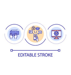 Learn Digital Literacy Skills Loop Concept Icon