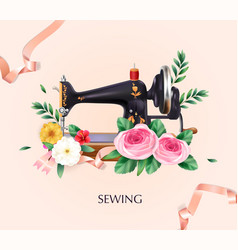 Sewing Machine And Tailoring Background