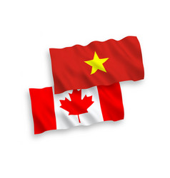 Flags Canada And Vietnam On A White Background