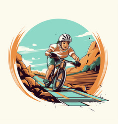 Cyclist Riding A Mountain Bike In The Desert