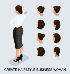 Set 6 Fashion Isometric 3d Business Lady A Set Of