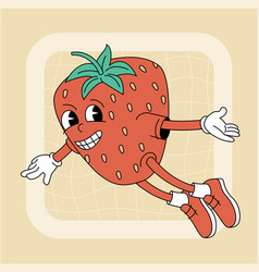 Vintage Groovy Strawberry Character